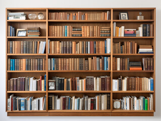 a large book shelf with many books