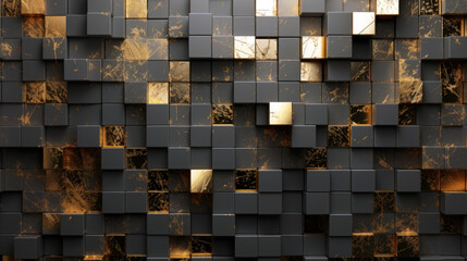  gold luminous on a gray mosaic background . Generative ai