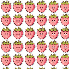cute illustration of  strawberry aesthetic seamless pattern 