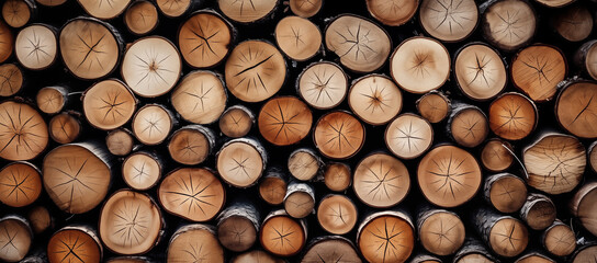 Muster Holzstapel, gestapeltes Holz, Forstwirtschaft zum Umweltschutz - obrazy, fototapety, plakaty