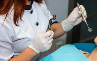Teeth repairing technologies. Orthodontic professional equipment.