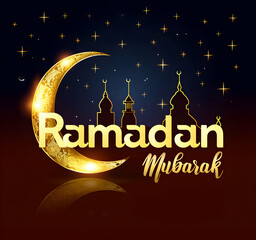 Ramadan Kareem greeting card with text and Islamic ornament Ramadan social media banner