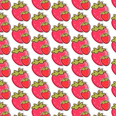 seamless fruit pattern with strawberry