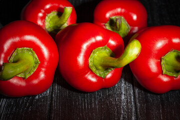 bell pepper on wood background