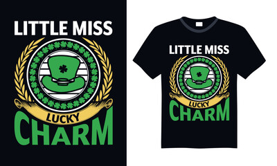 Little Miss Lucky Charm - St. Patrick&rsquo;s Day T shirt Design, Modern calligraphy, Typography Vector for poster, banner, flyer and mug.