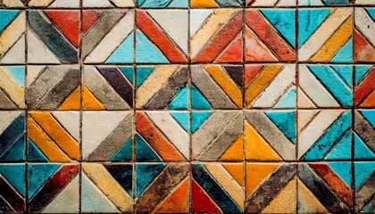 retro pop colorful wall tile texture image, 16:9 widescreen background / wallpaper, macro photo