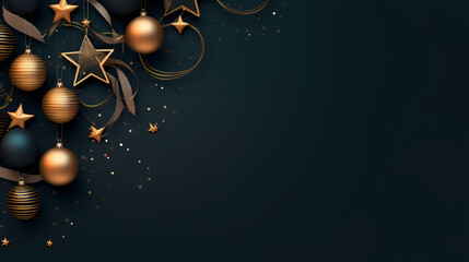 Luxurious Christmas balls on glowing bokeh background, Christmas and New Year minimalistic background
