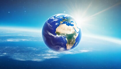 planet earth globe in the space blue ocean and continents elements of this image furnished by nasa