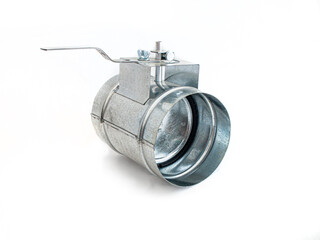 air throttle valve for supply and exhaust ventilation systems without an electric drive close-up, on a white isolated background