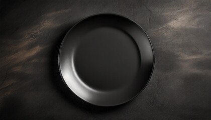 black banner with empty black plate top view