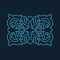 Vintage ornate linear ornaments in Kazakh traditional style. Asian floral designs. Abstract Asian elements of the national pattern of the ancient nomads of the Kyrgyz, Mongols, Kazakhs, Tatars.