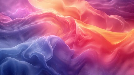 Fototapeta premium Minimalist Holographic Waves With Gradient Purple and Pink Colors Background. A Seamless blend of digital Waves in a Fluid Landscape. Digital Texture Template