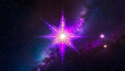 brilliant star shining with unmatched luminosity in the heart of the cosmos symbolizing celestial wonder and the mysteries of the vast infinite universe - obrazy, fototapety, plakaty