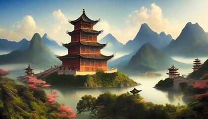 Obraz premium chinese style fantasy art