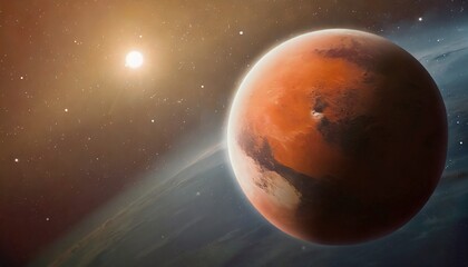 earth planet and red planet mars in deep space distance between planets elements of this image furnished by nasa