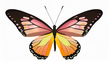 Fototapeta na wymiar png flying butterfly with colorful wings isolated on background digital illustration