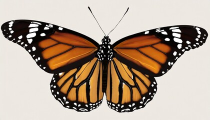 png monarch butterfly with brown wings isolated on background digital illustration