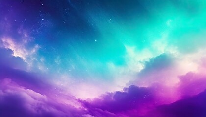Obraz na płótnie Canvas gradient cyan and purple mystical galaxy abstract cloudscape hd phone wallpaper ai generated