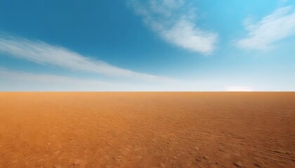 empty brown soil of field and blue sky for natural background - Powered by Adobe