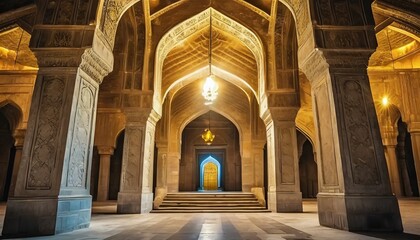 close up of entrance to the sultanhani caravansary with beautiful aiwain element - obrazy, fototapety, plakaty