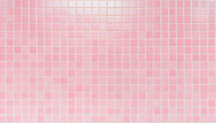 Deurstickers pink tile wall chequered background bathroom floor texture ceramic wall and floor tiles mosaic background in bathroom and kitchen clean pool design pattern geometric with grid wallpaper decoration © Slainie