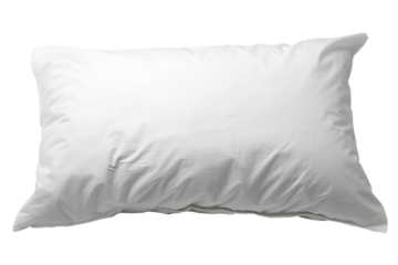 Cozy Down Filled white Pillow Isolated on Transparent Background PNG
