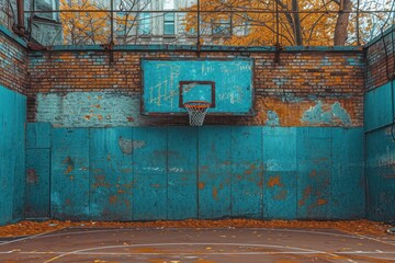 Empty City Basketball Court