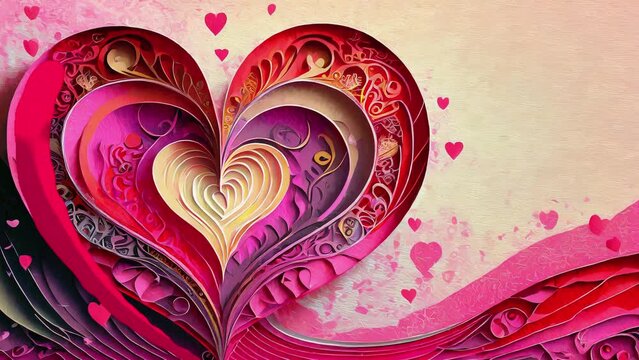 Background with hearts, Valentines Day, 2 hearts