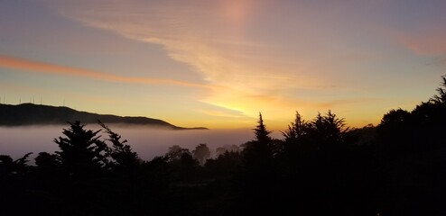 sunrise over the mountains