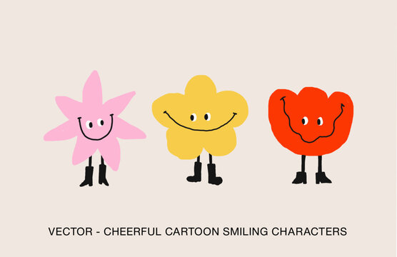 CUTE NAIVE SMILING CHARACTER SET