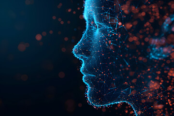Abstract digital human face.