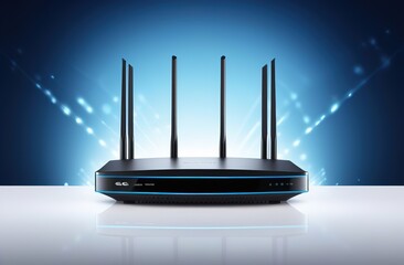 Futuristic technology, router 6G in working process