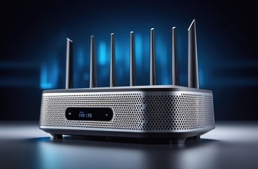 Futuristic technology, router 6G in working process