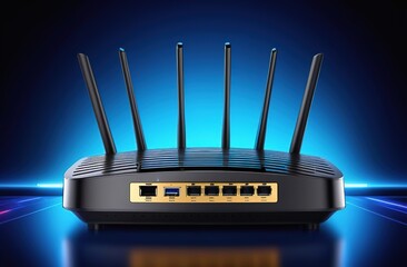 Futuristic technology, router 6G in working process