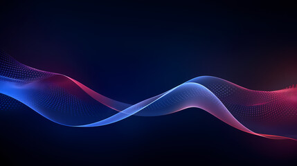 Future digital technology, abstract digital waves and particles on dark background