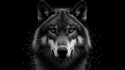  a black and white photo of a wolf's face with the word wolf in the middle of the image and the wolf's head in the middle of the image.