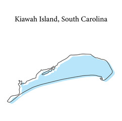 kiawah island south carolina map, kiawah island vector, kiawah island outline, kiawah island