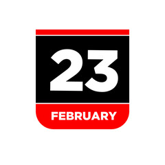 Fototapeta premium 23 feb calendar day vector icon