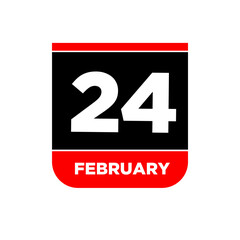 Fototapeta premium 24 feb calendar day vector icon