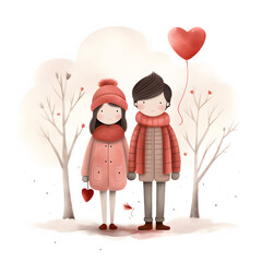 a couple of people in winter clothes
