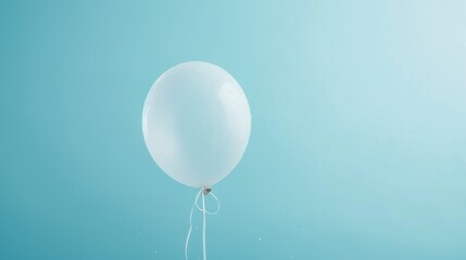 White balloon with water on pastel blue background. Creative minimal concept