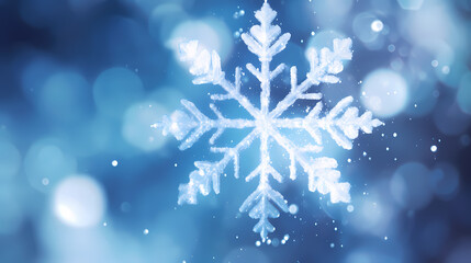 Fototapeta na wymiar Beautiful winter Christmas glowing background with falling snowflakes, winter background