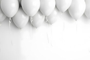 a group of white balloons
