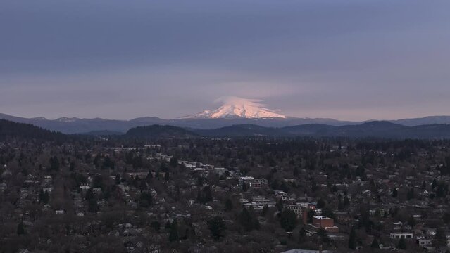 Mount Hood Over Portland Oregon