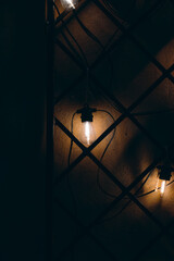 stylish light bulbs in the cafe