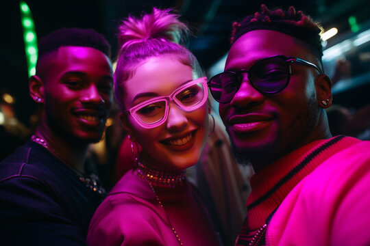 Clubbers capturing the fun with a night out selfie