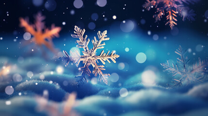 Snowflake background, snowflake border, winter holiday background, soft colors and dreamy atmosphere