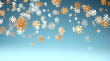 Snowflake background, snowflake border, winter holiday background, soft colors and dreamy atmosphere