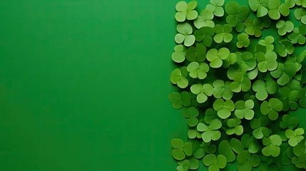 Foto op Plexiglas Saint Patrick's Day green clover background with room for text created with Generative AI technology © Laughing Cat