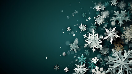Snowflake background, snowflake border, winter holiday background, soft colors and dreamy atmosphere